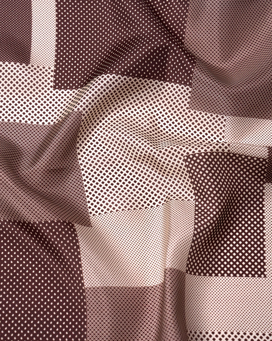 Pocket square - Silk - Brown Multi dots and patterns