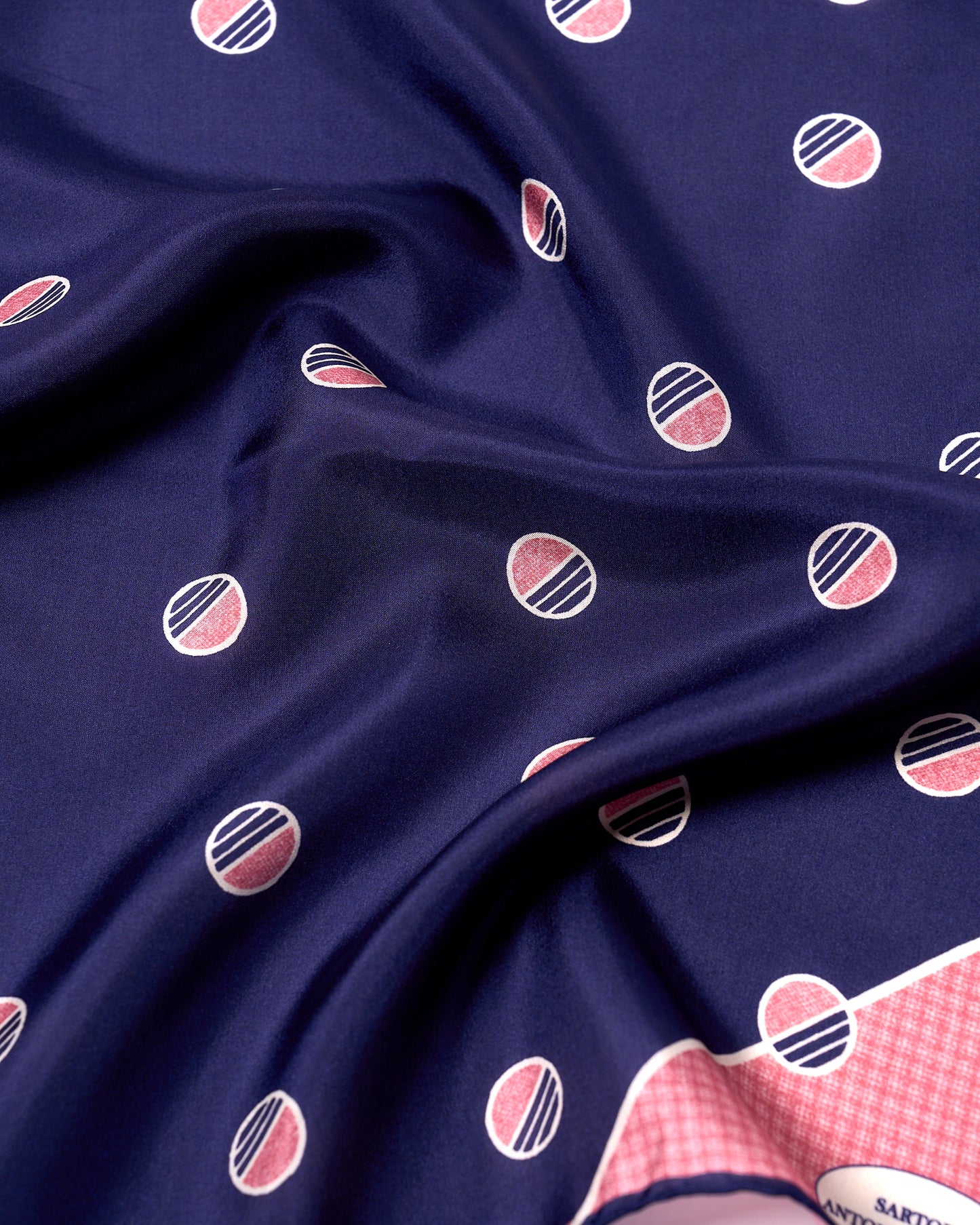 Pocket square - Silk - Blue geometric print