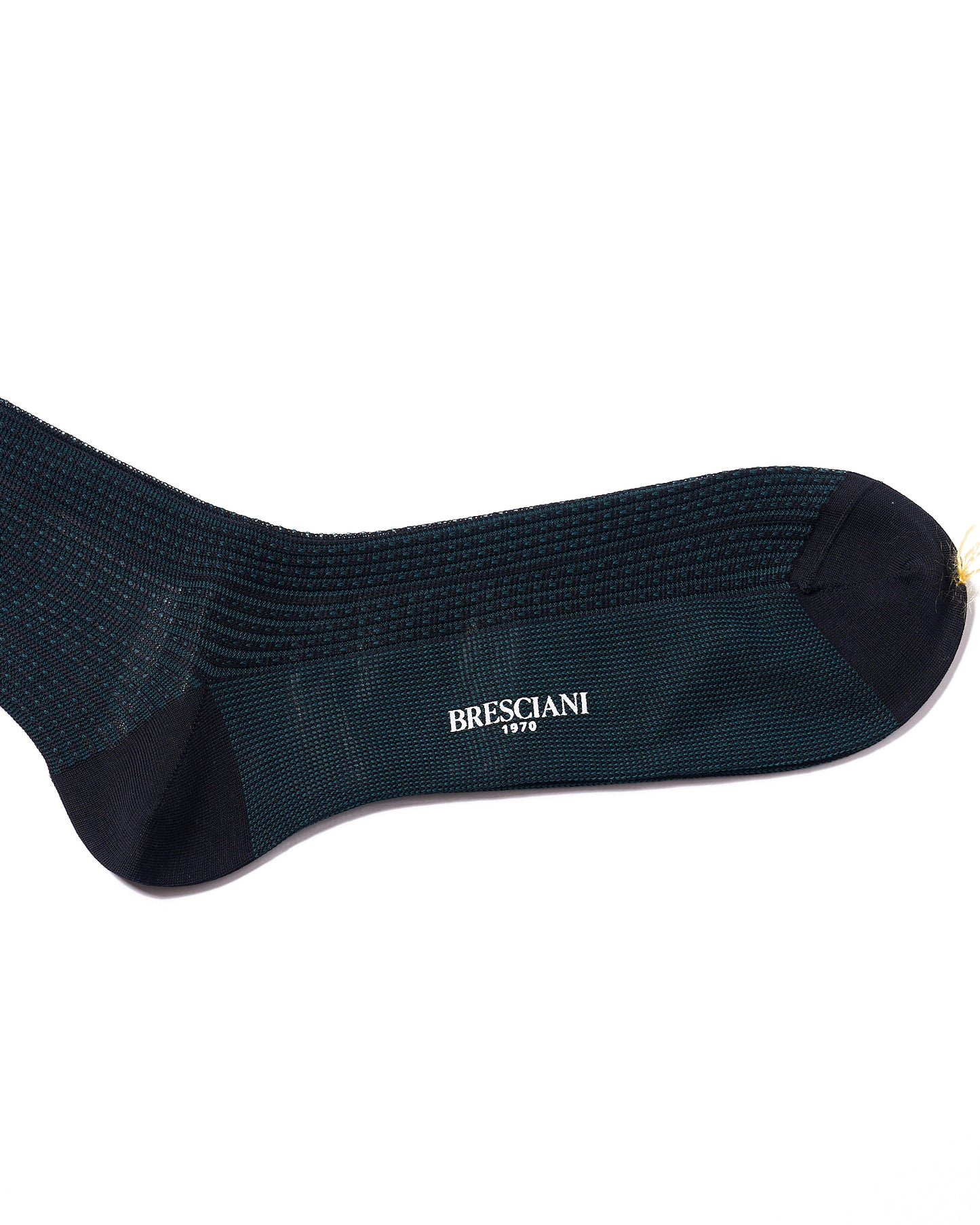 Knee length socks - Ribbed dot cotton - Blue Pavone