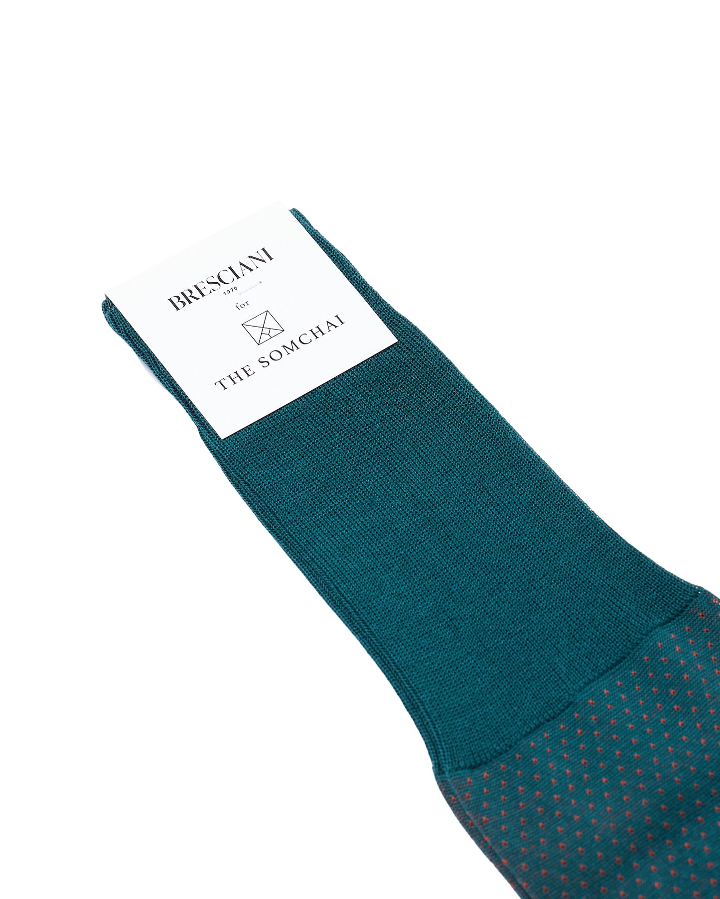 Knee length socks - V dots cotton - Pavone Mattone 026 - ML034RI1157XX