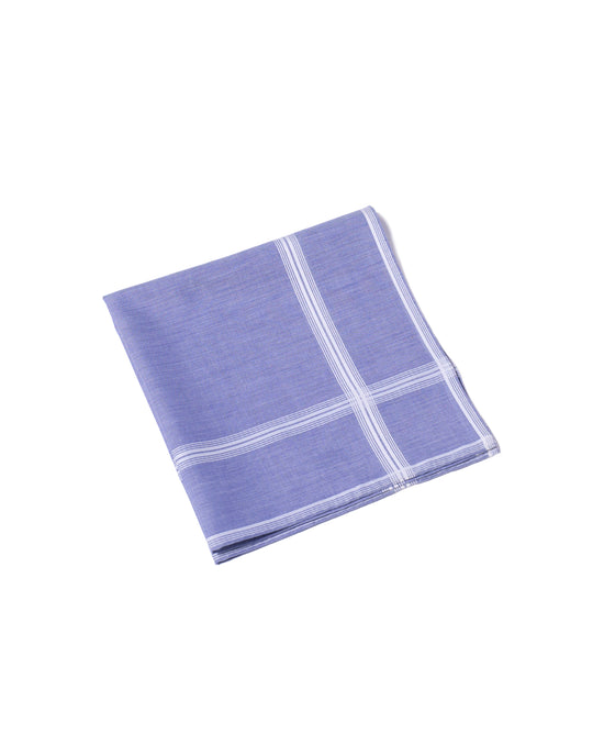 Handkerchief - cotton - Blue with white stripe