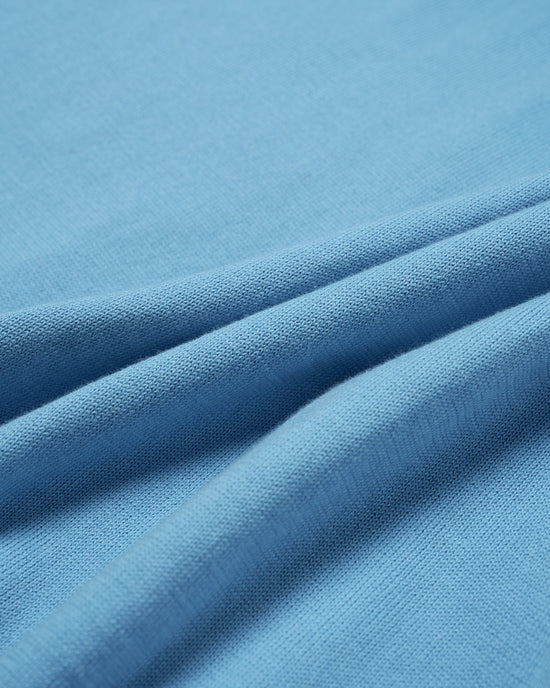 Knitted Suvin cotton polo - Sky blue