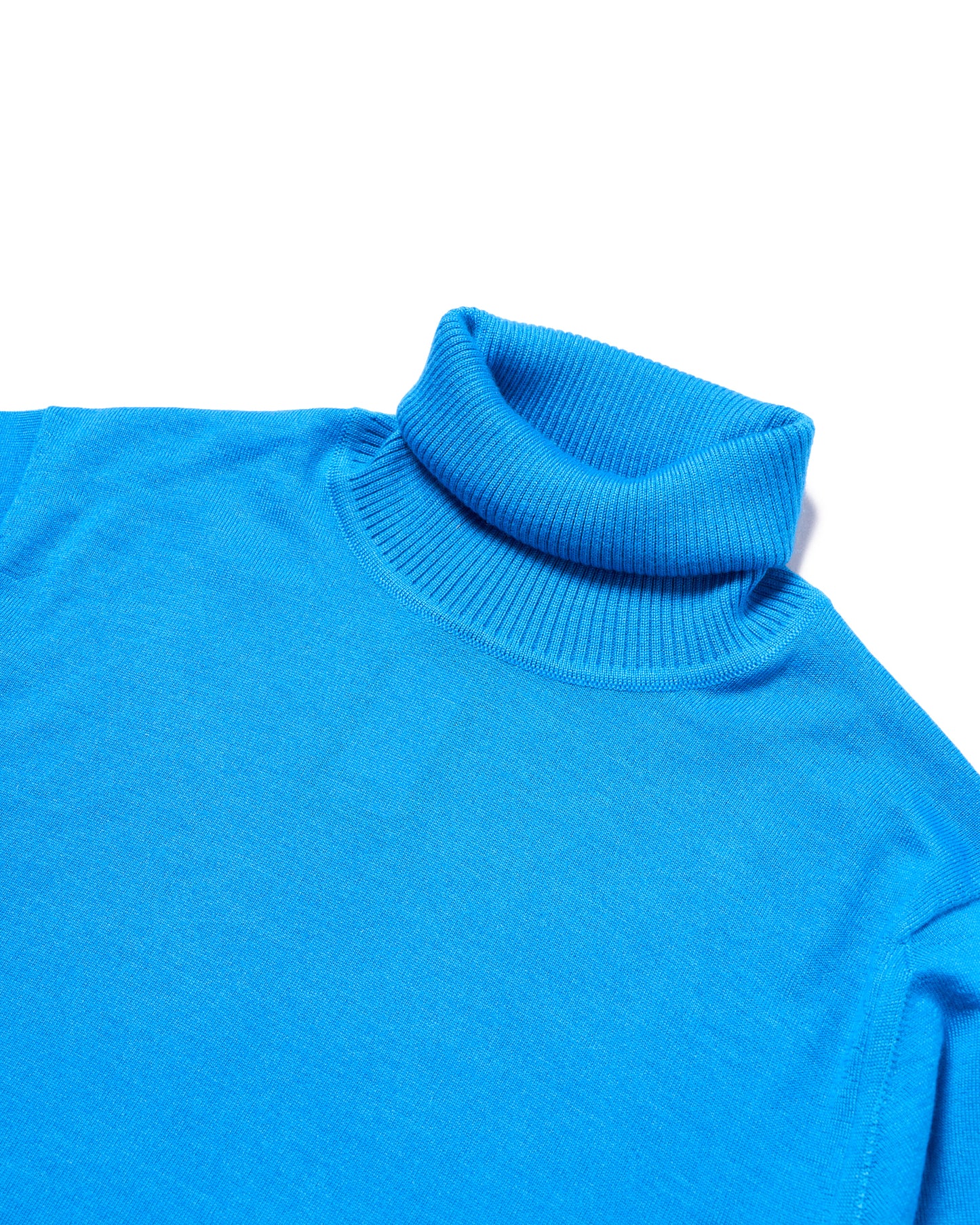 Roll neck cashmere and silk sweater - Sky blue