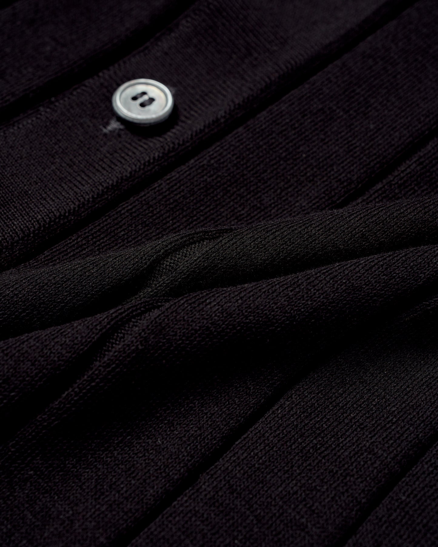 Knitted ribbed cotton shirt - Black