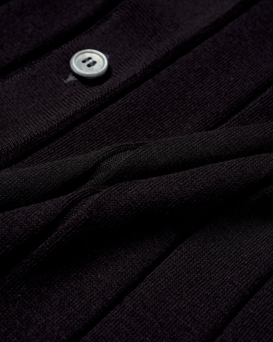 Knitted ribbed cotton shirt - Black