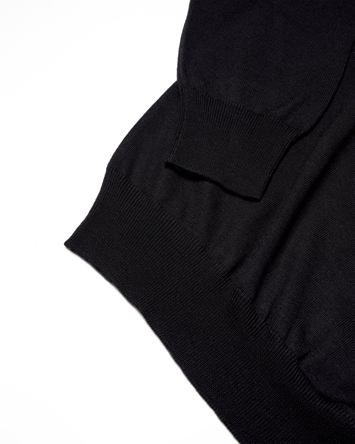 Knitted crewneck wool sweater - Black
