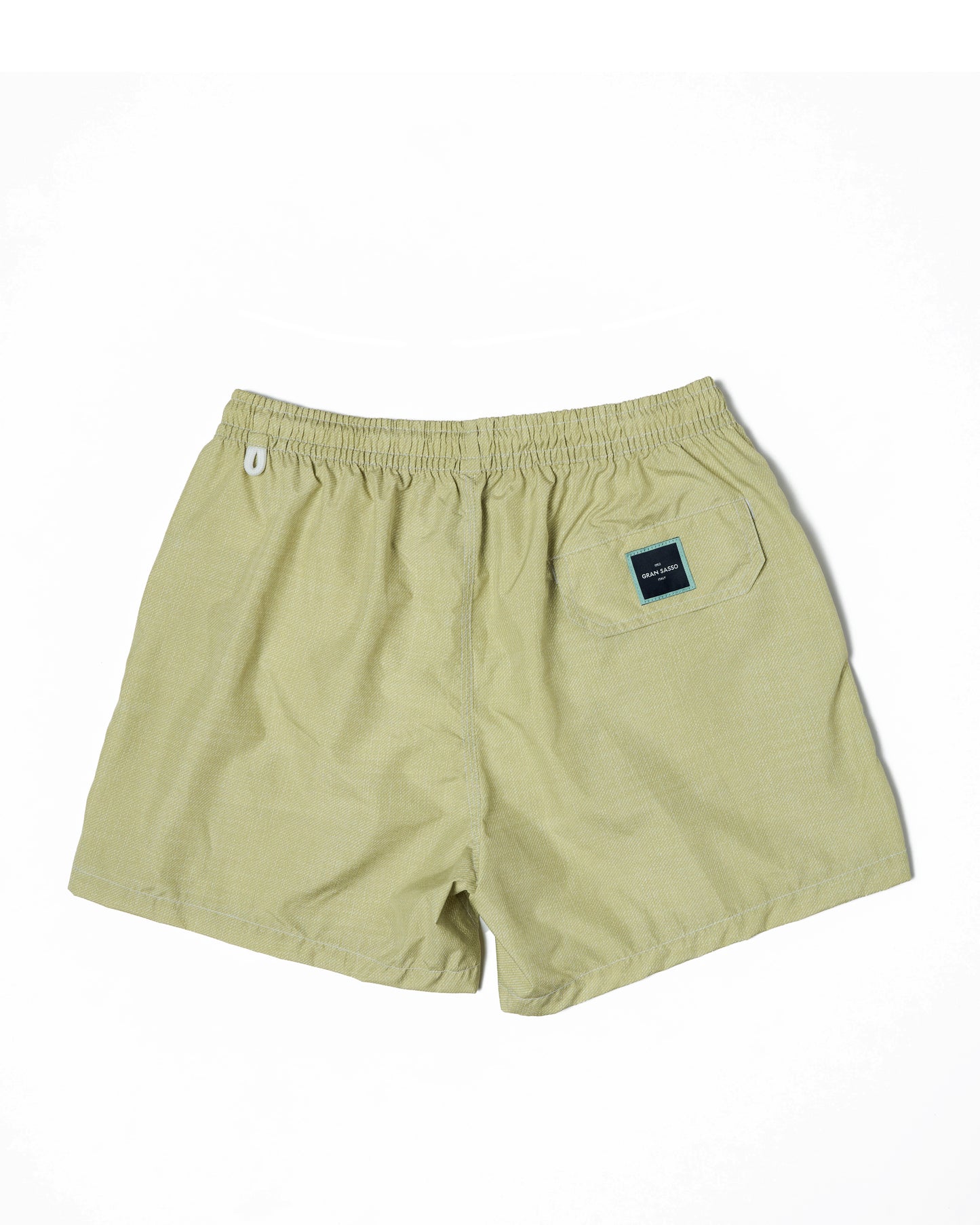 Printed twill swim shorts - Olive green