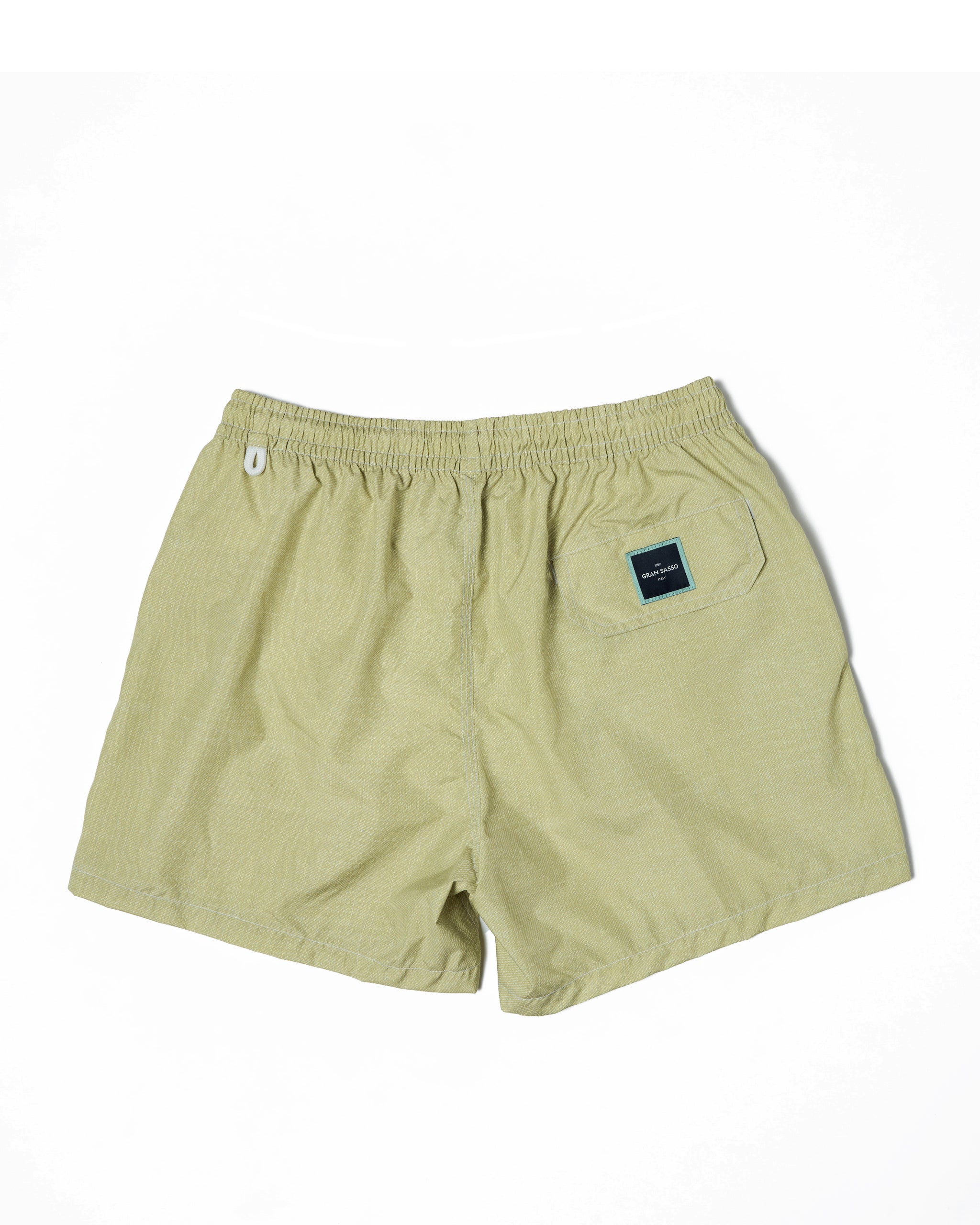 Printed twill swim shorts - Olive green