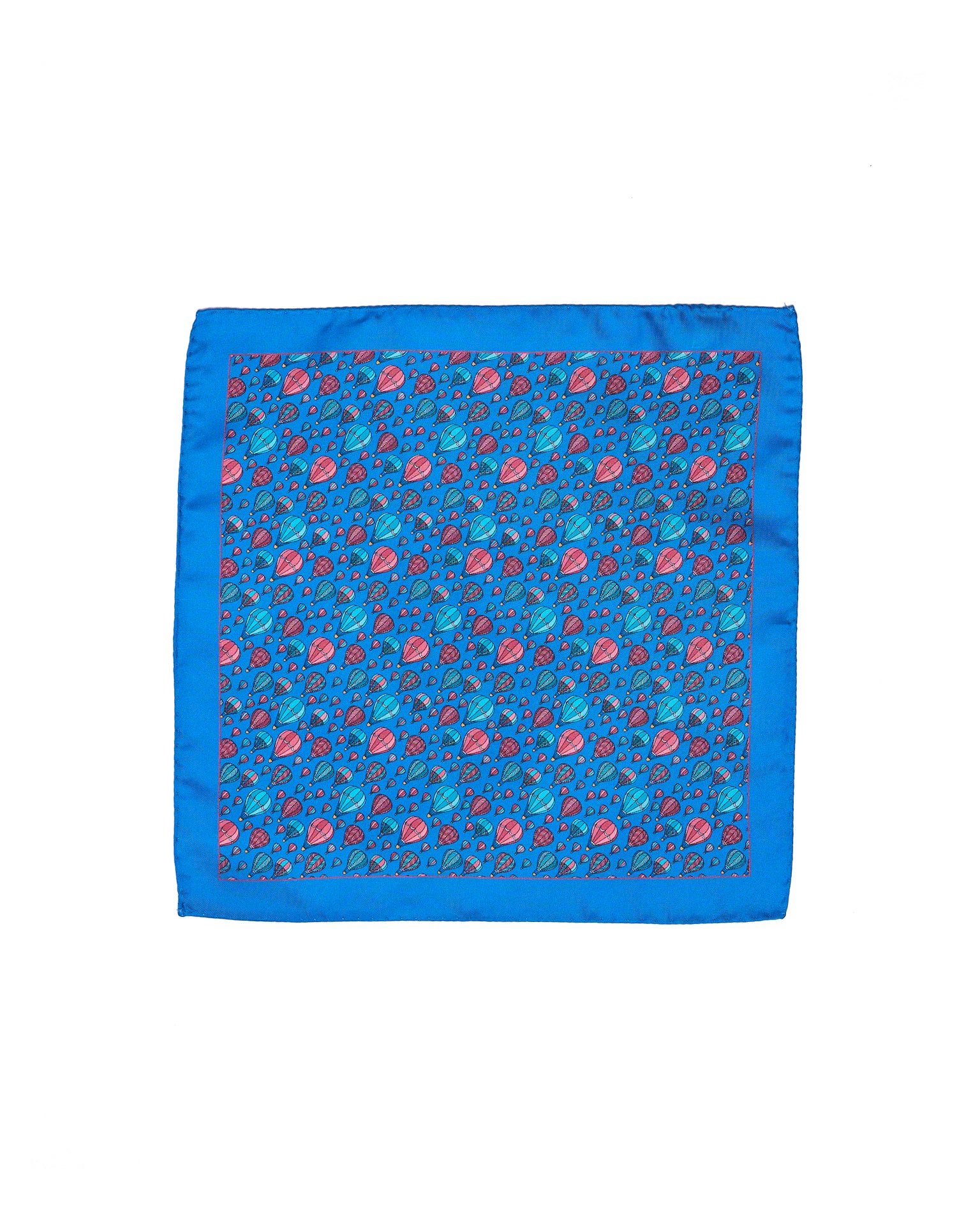 Pocket square - Ocean blue with ballon  - silk