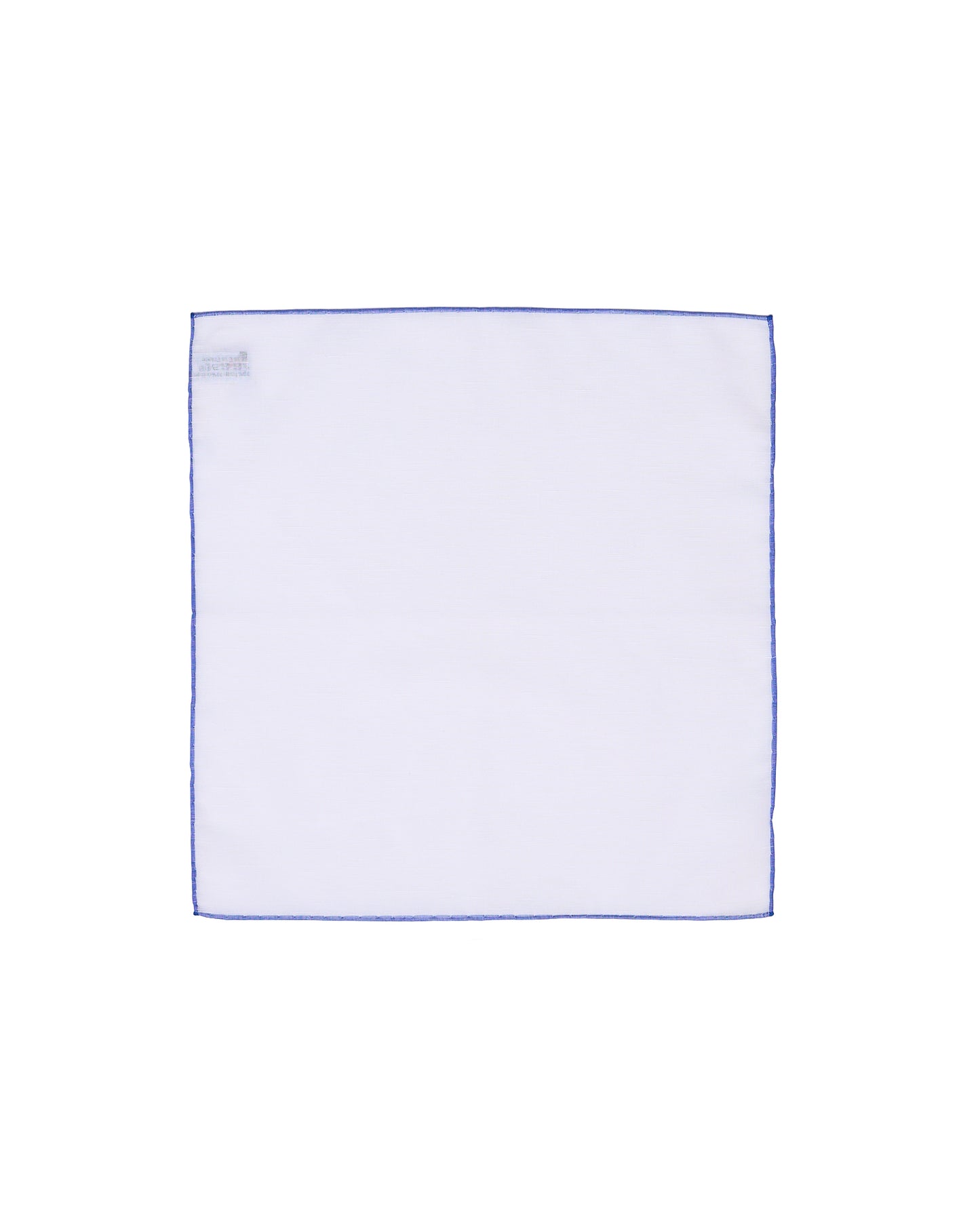 Pocket square - cotton / linen - White with blue rim