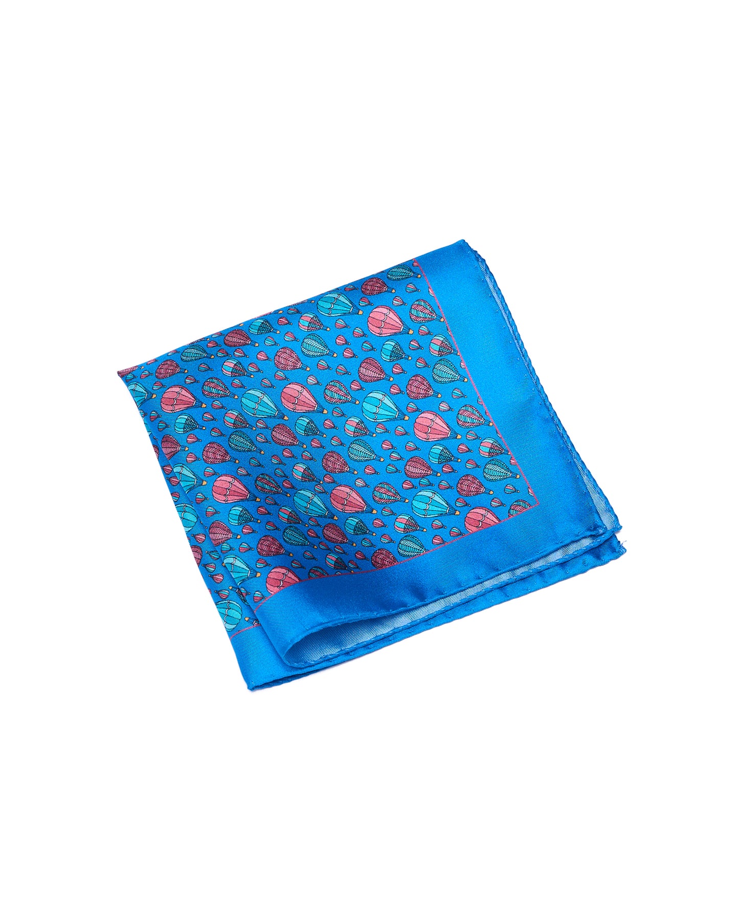 Pocket square - Ocean blue with ballon  - silk