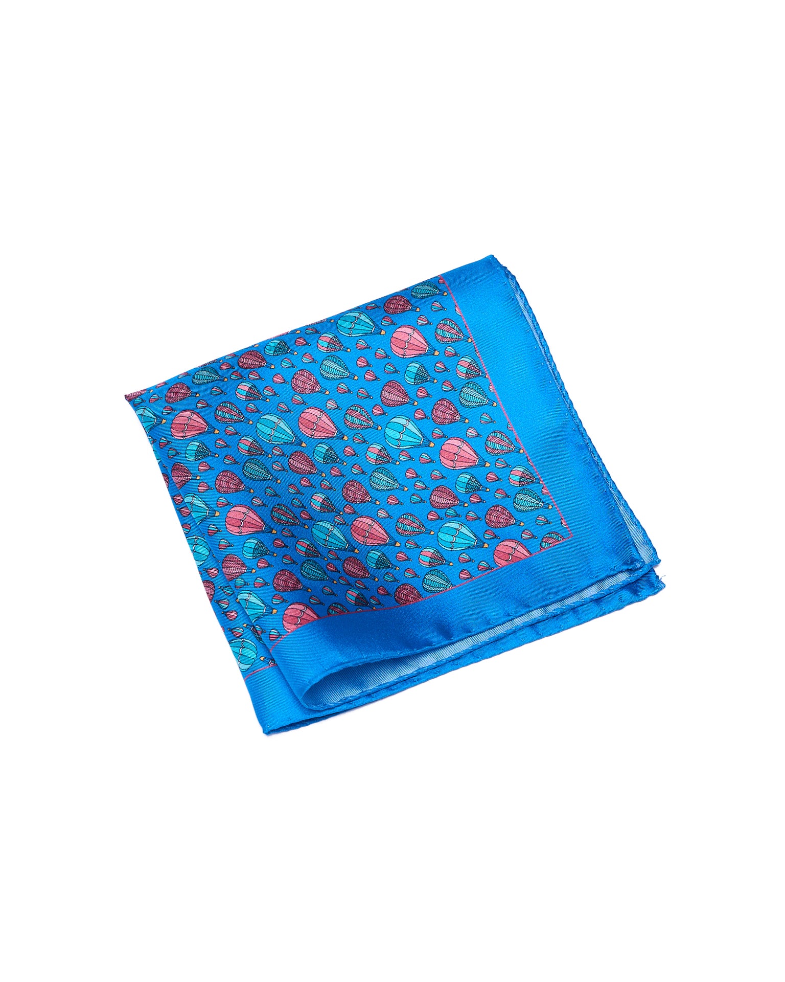 Pocket square - Ocean blue with ballon  - silk