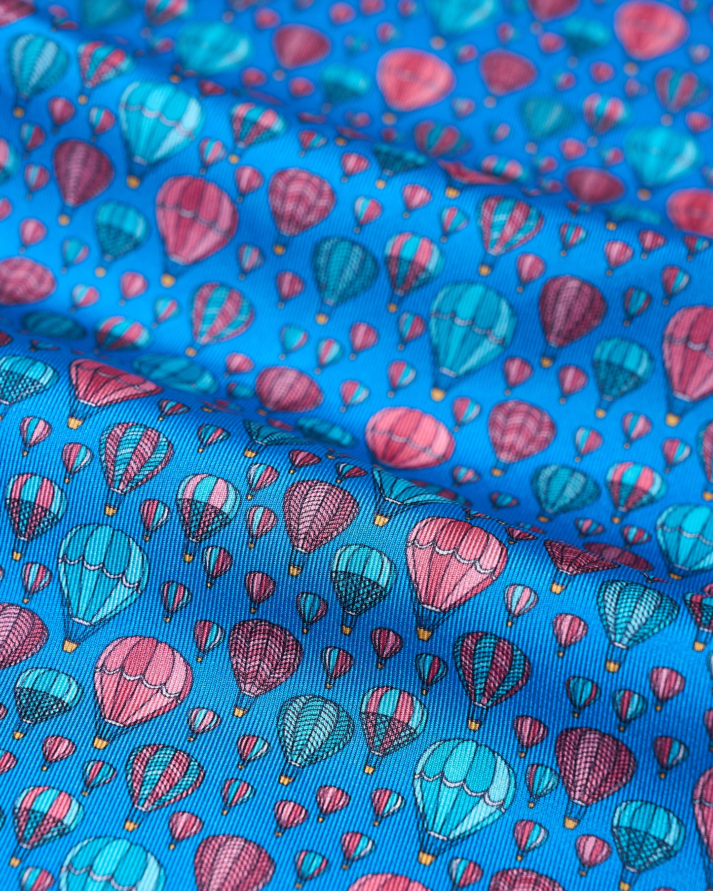 Pocket square - Ocean blue with ballon  - silk