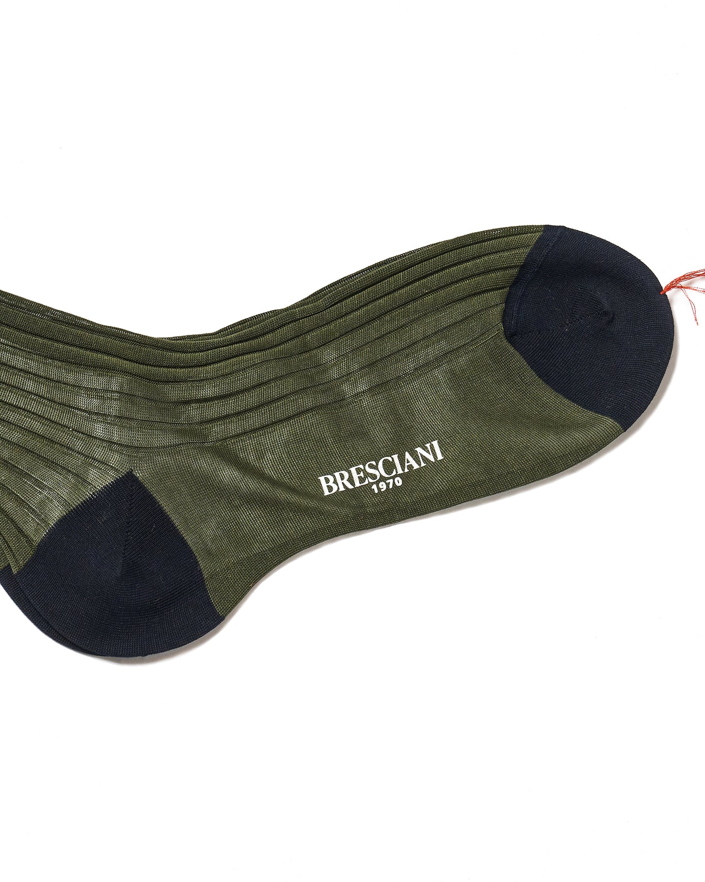 Knee length socks - Ribbed cotton - Militare Blue