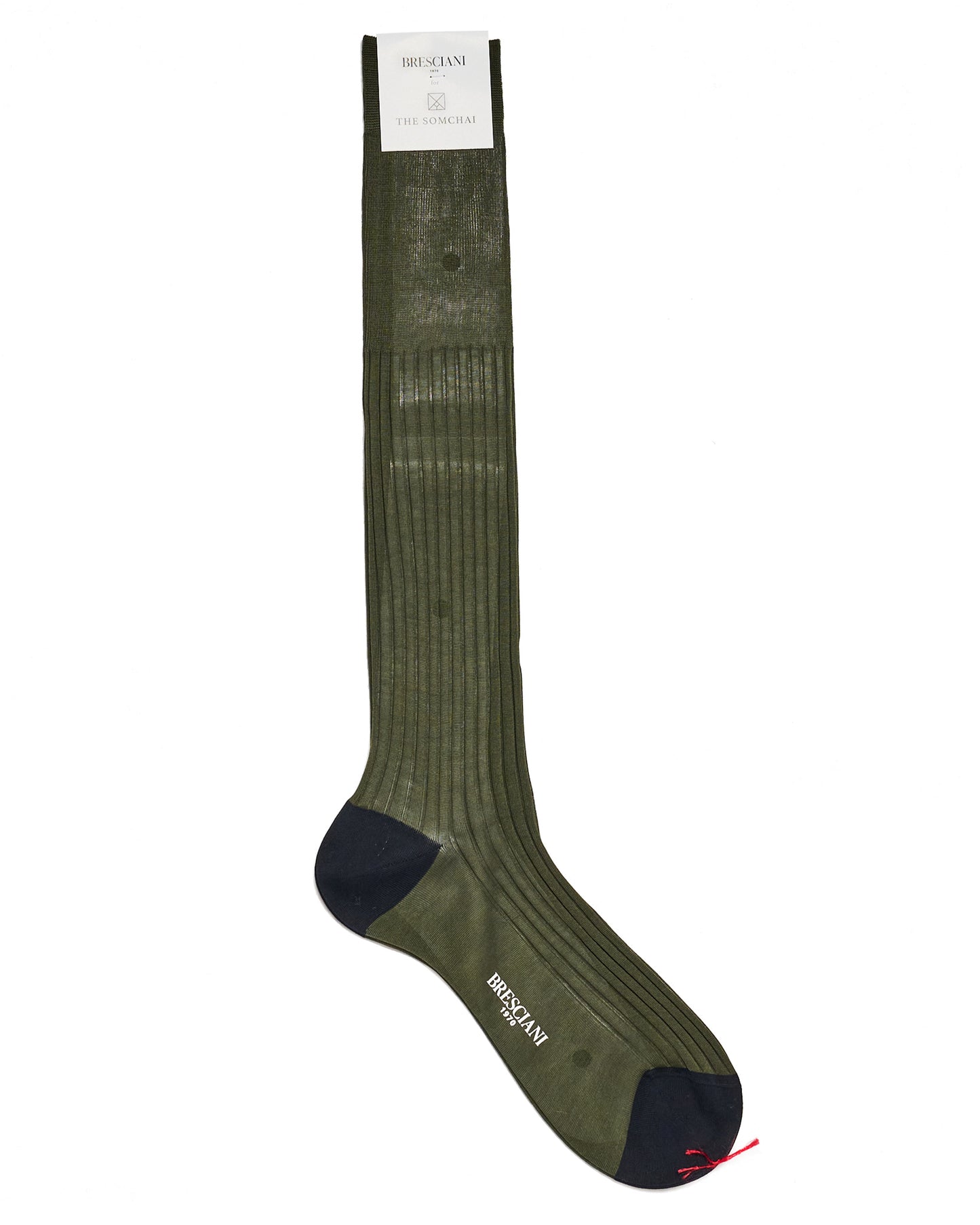 Knee length socks - Ribbed cotton - Militare Blue