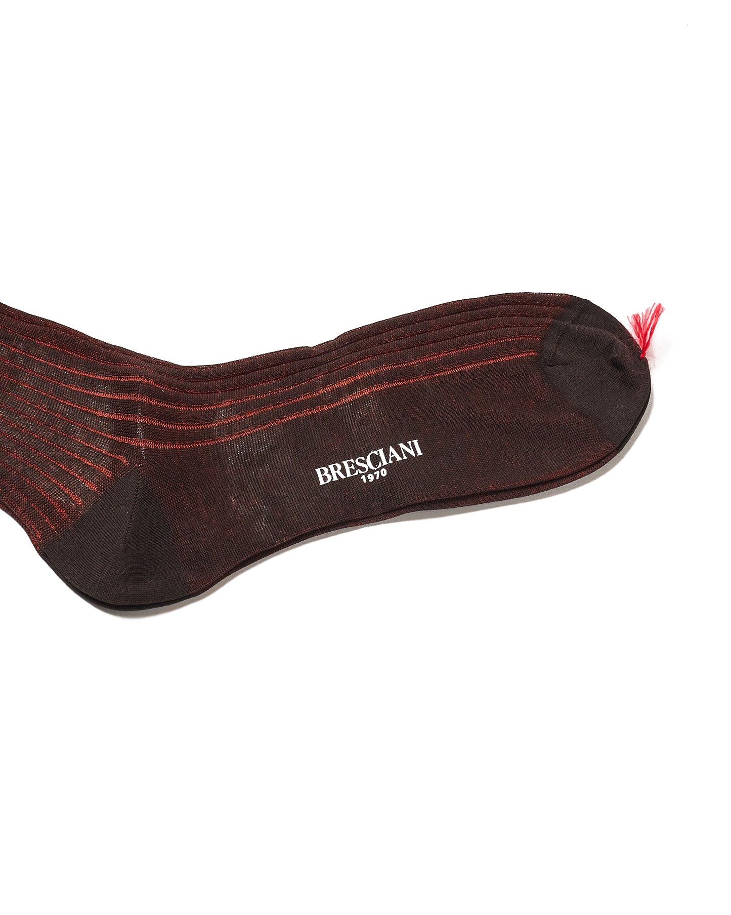 Knee length socks - Ribbed cotton - Cioccolato Orange 339 - ML052JQ0000BR