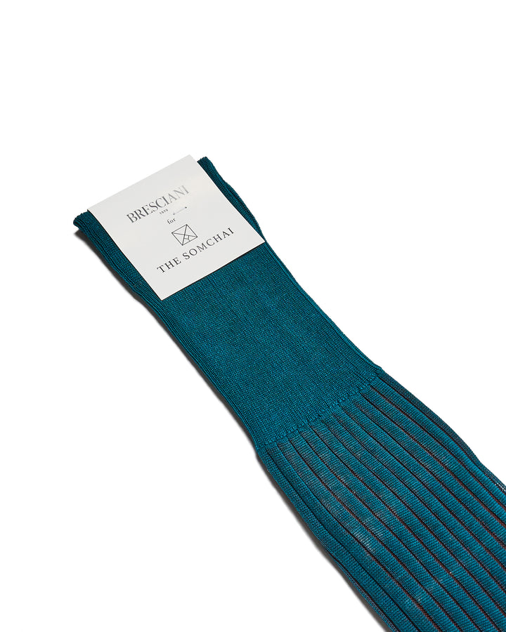 Knee length socks - Ribbed cotton - Ottanio Bruciato 335 - ML052JQ0000BR