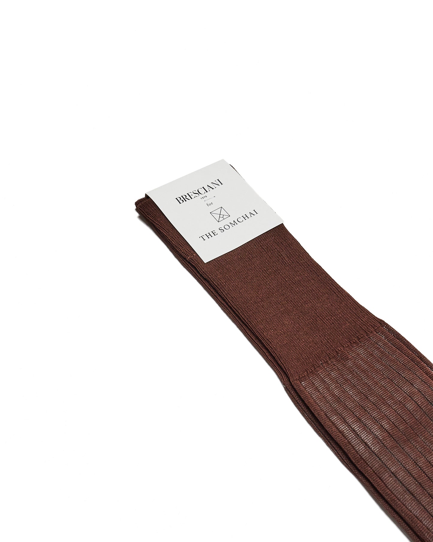 Knee length socks - Ribbed cotton - Moka Medio
