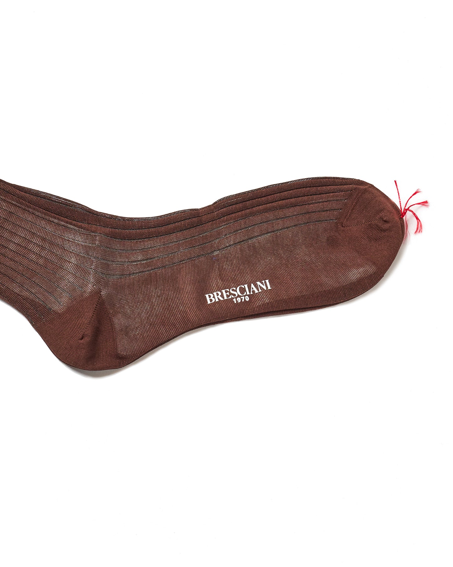 Knee length socks - Ribbed cotton - Moka Medio