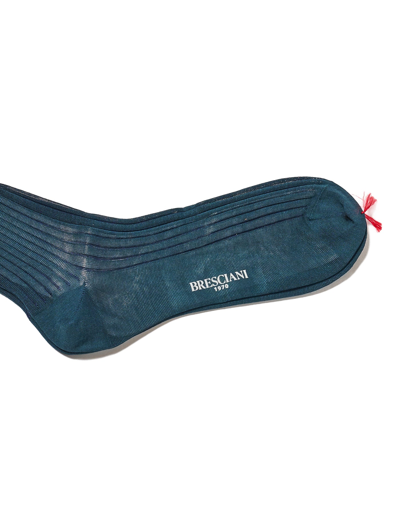 Knee length socks - Ribbed cotton - Pino blue
