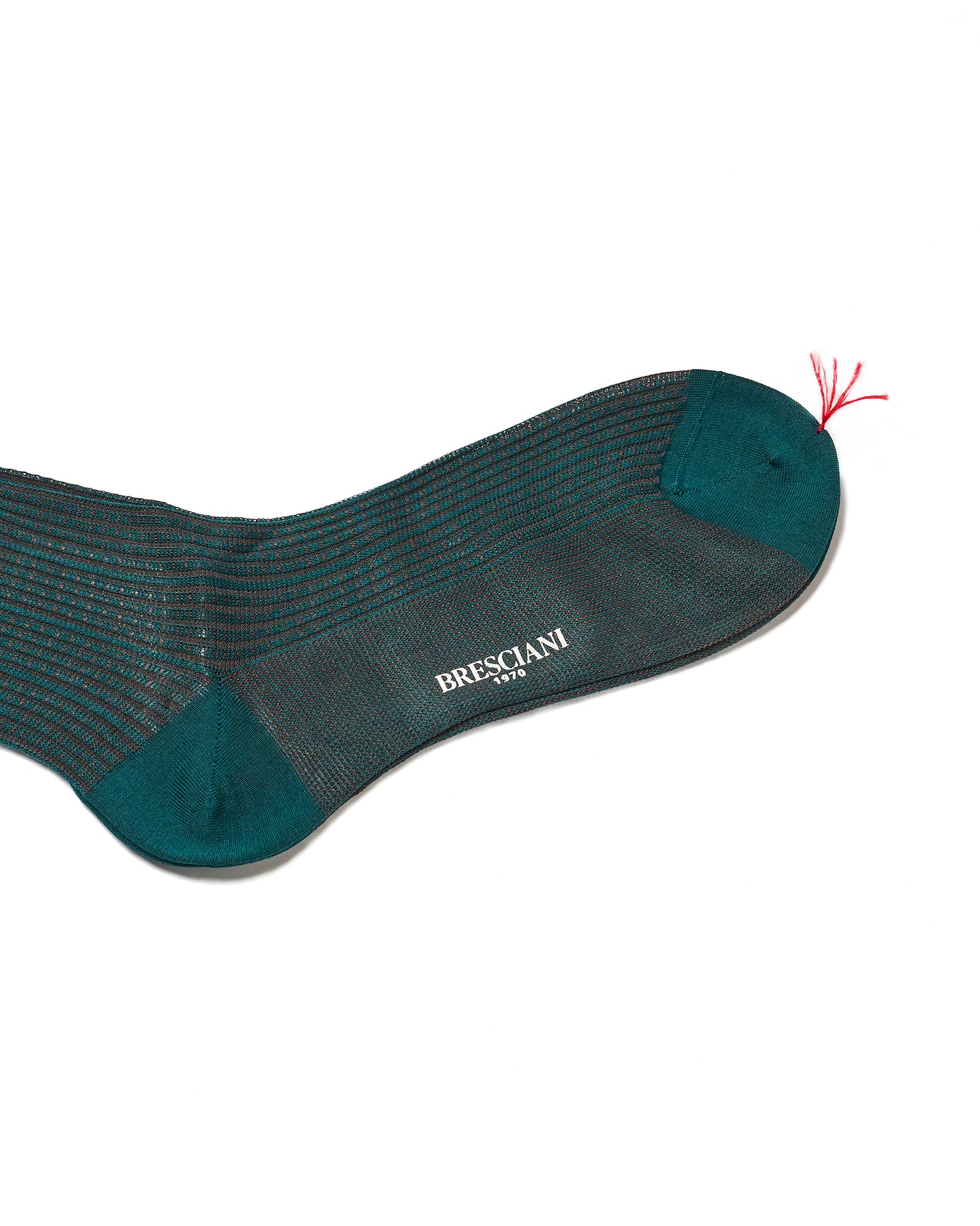 Knee length socks - Ribbed dot cotton - Pavone Moka
