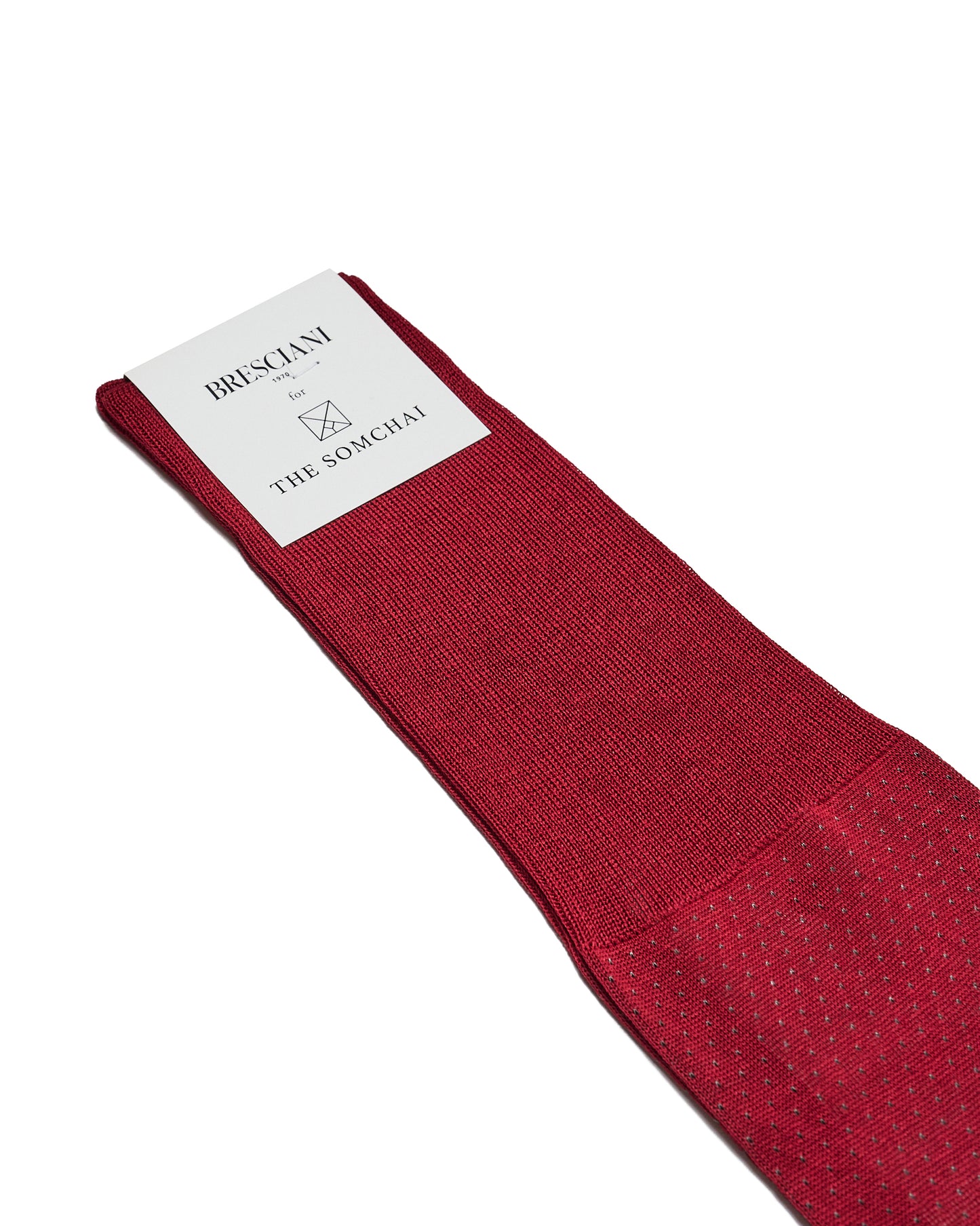 Knee length socks - V dots cotton - Granata Medio