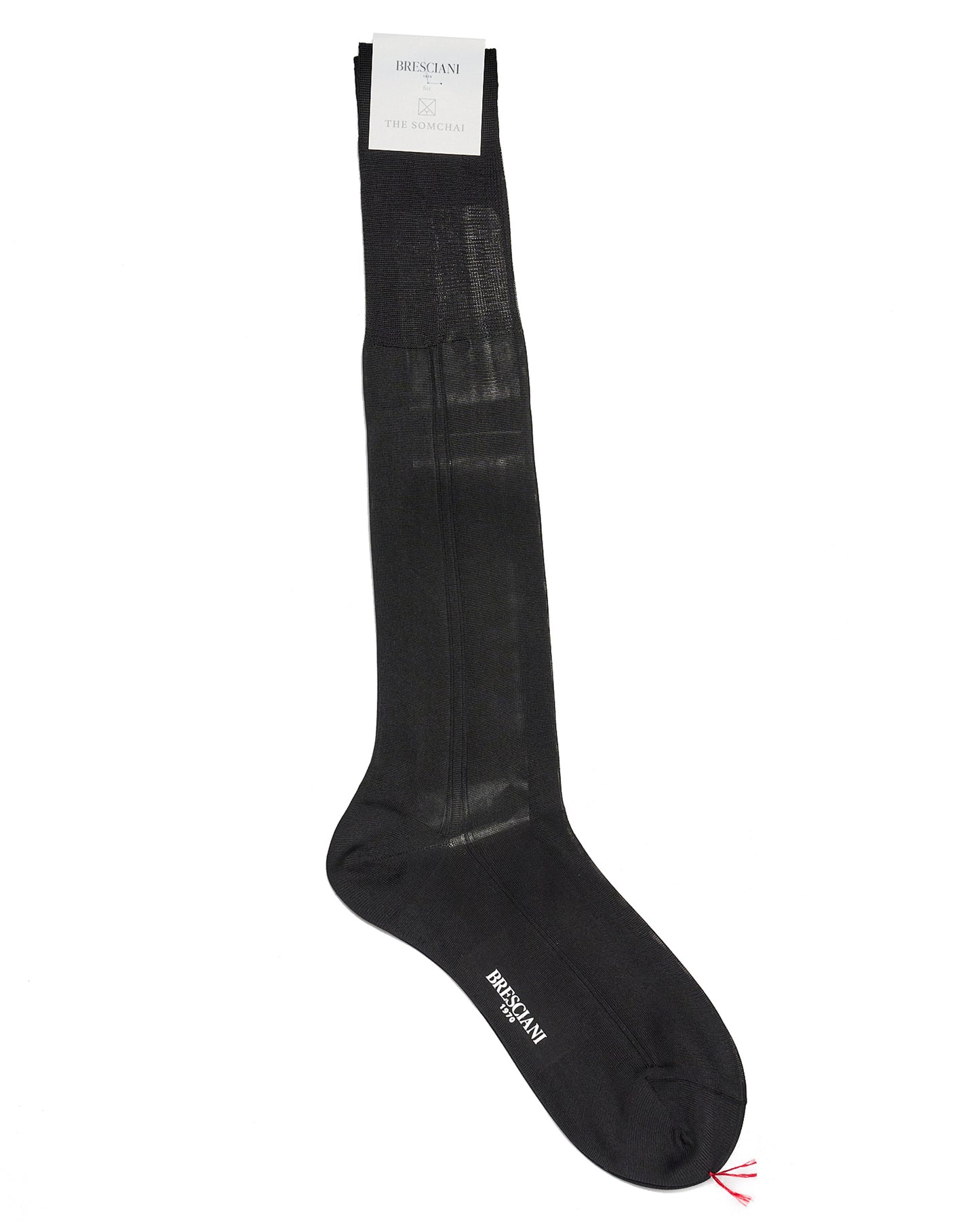 Knee length socks - Plain silk - Nero