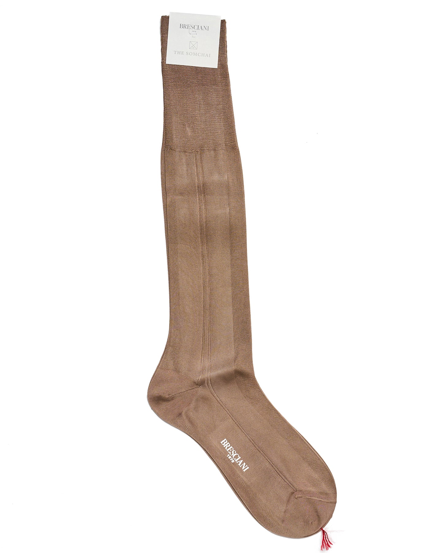 Knee length socks - Plain silk - Tortora