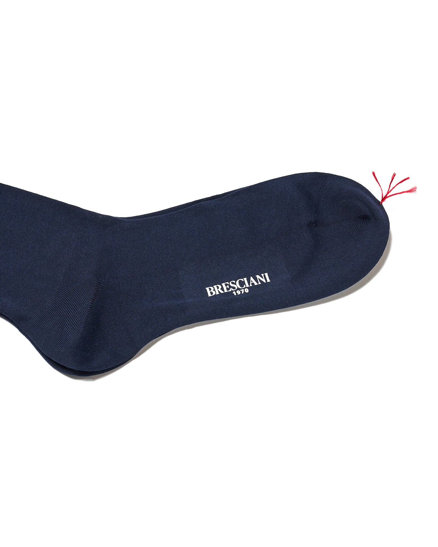 Knee length socks - Plain Sea island cotton  - Marine