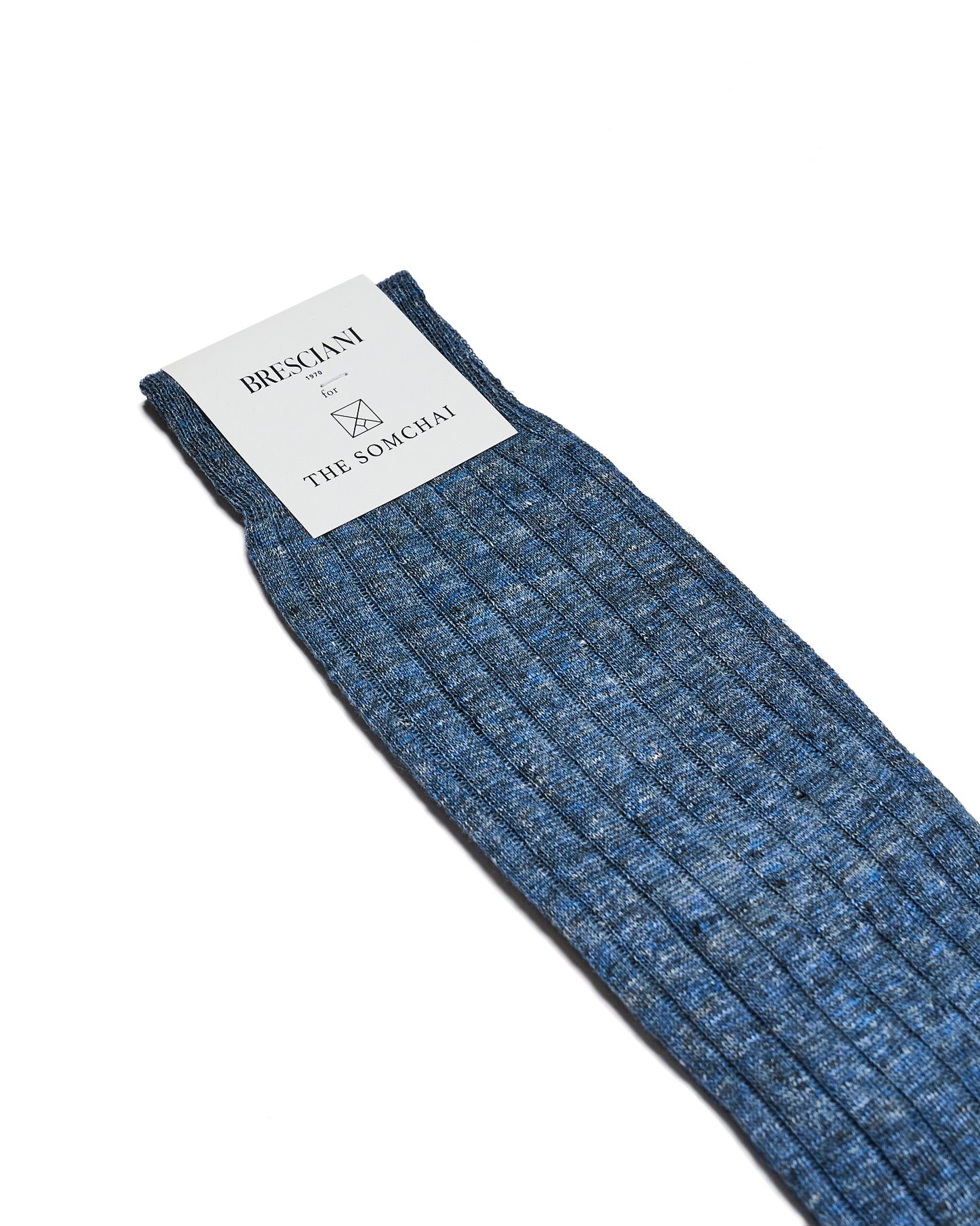 Knee length socks - Ribbed linen - Jean