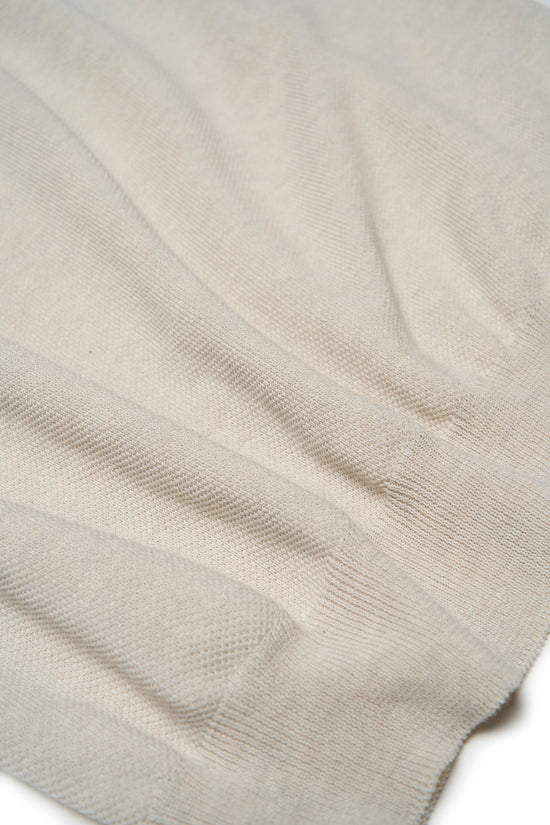 Knitted pique cotton polo - Off white