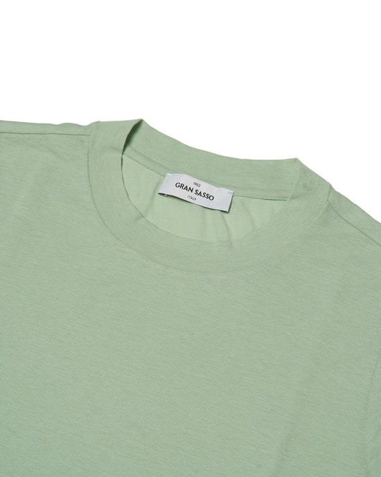 Crewneck pique cotton - Sage green