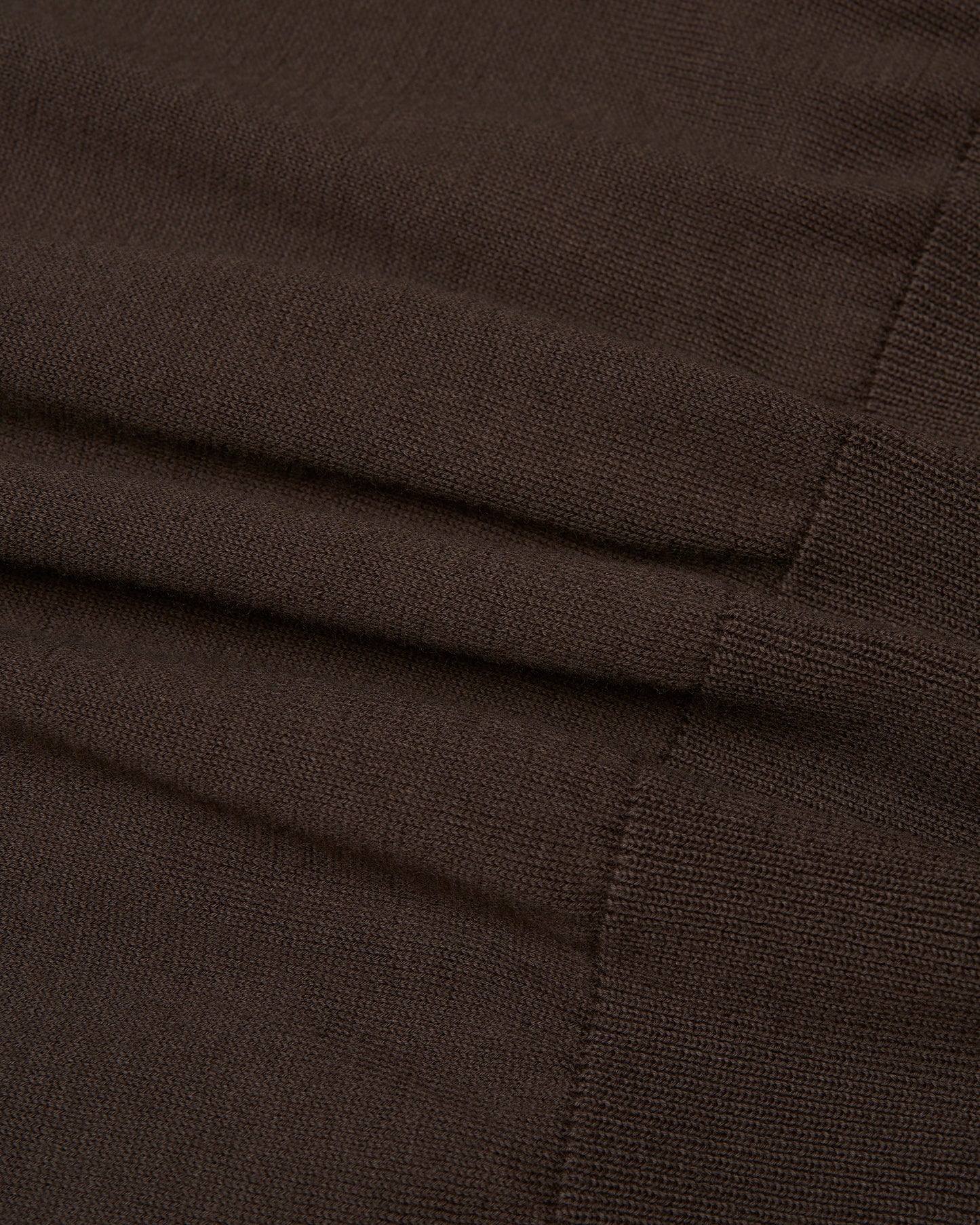 Crewneck Knitted organic cotton T-shirt - Brown
