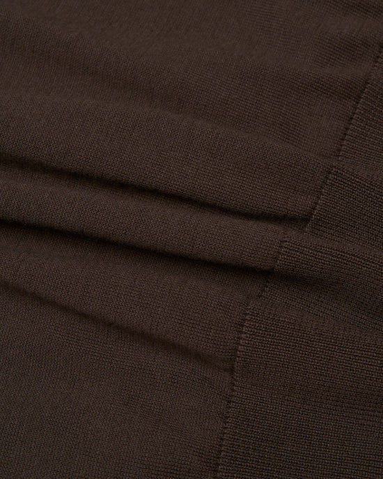 Crewneck Knitted organic cotton T-shirt - Brown