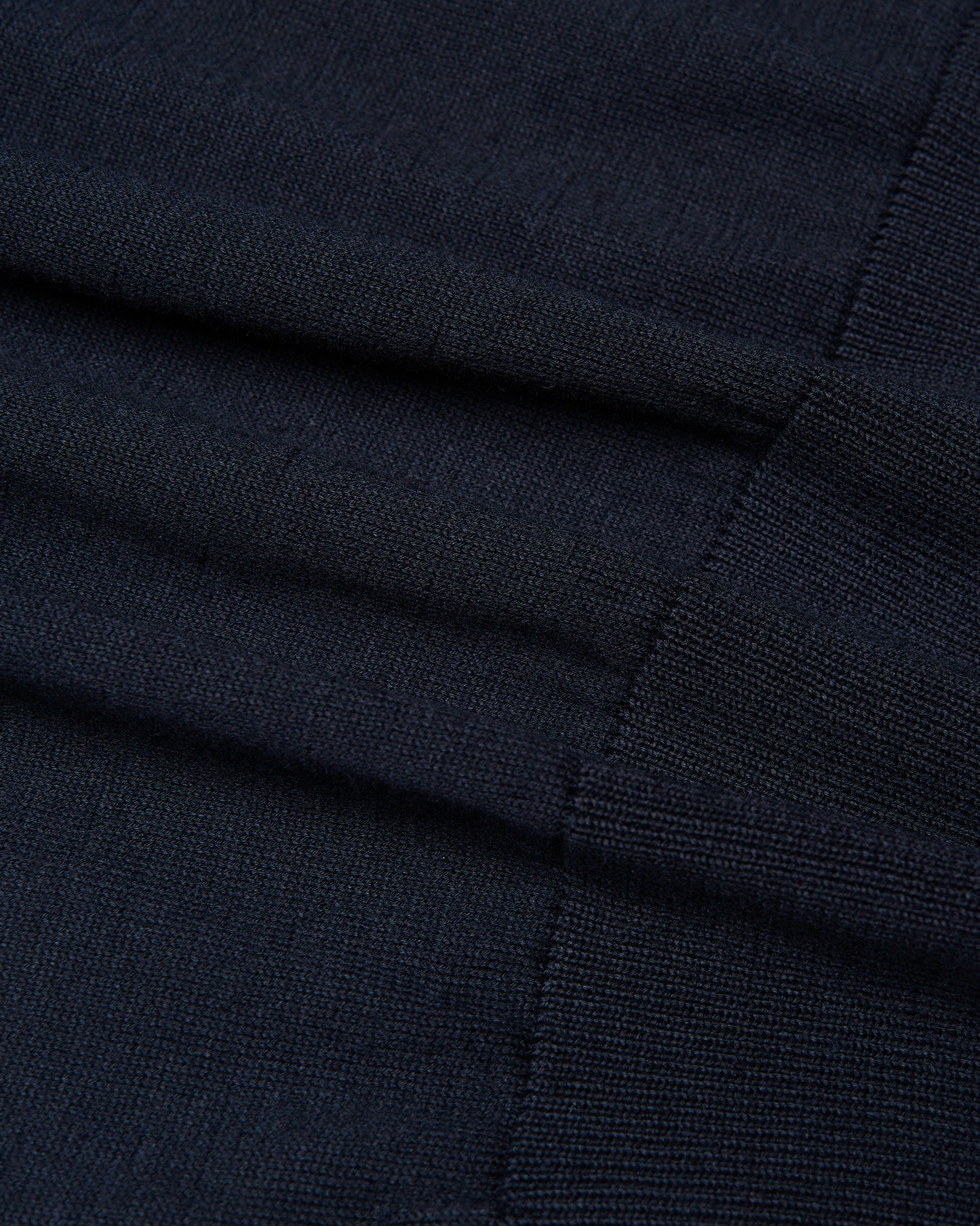 Crewneck Knitted organic cotton T-shirt - Navy blue