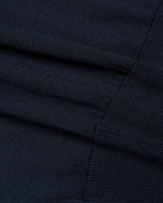 Crewneck Knitted organic cotton T-shirt - Navy blue
