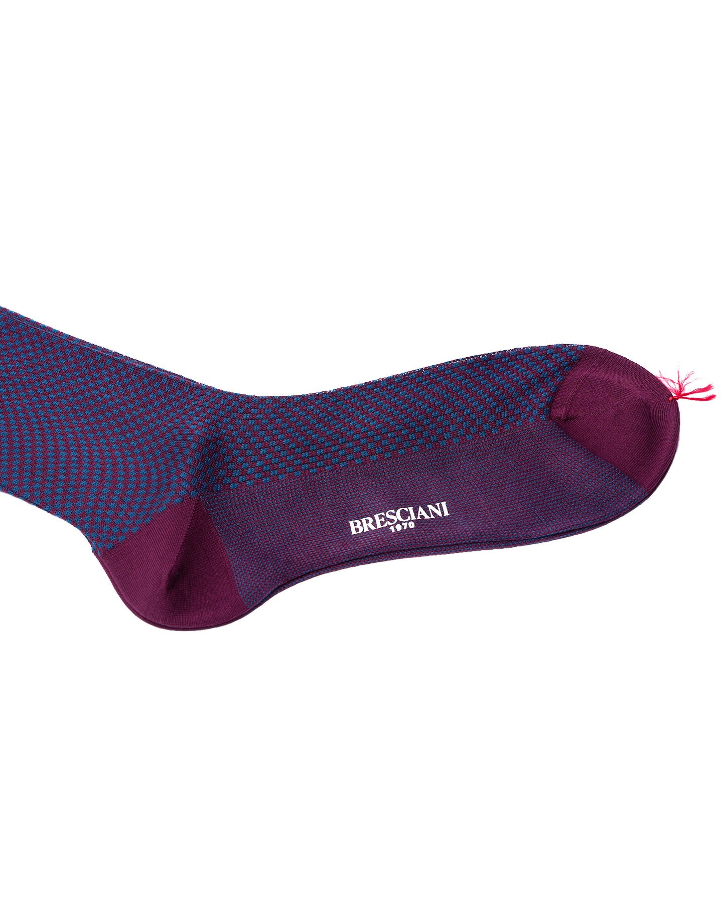 Knee length socks - Checkered cotton - Bordeaux Bluette