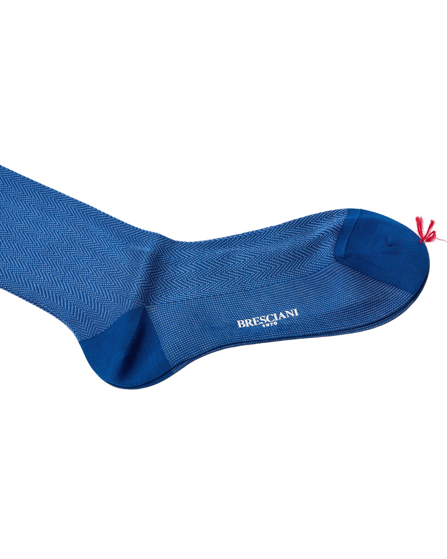 Knee length socks - Herringbone cotton - Oceano Avio 218 - ML034JQ0655BR