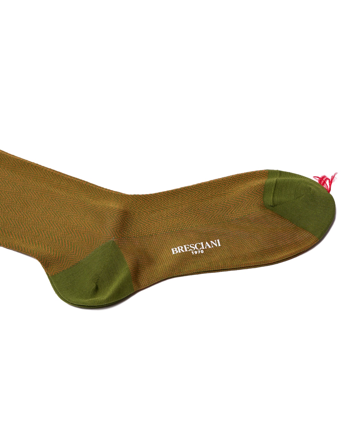 Knee length socks - Herringbone cotton - Faida Senape