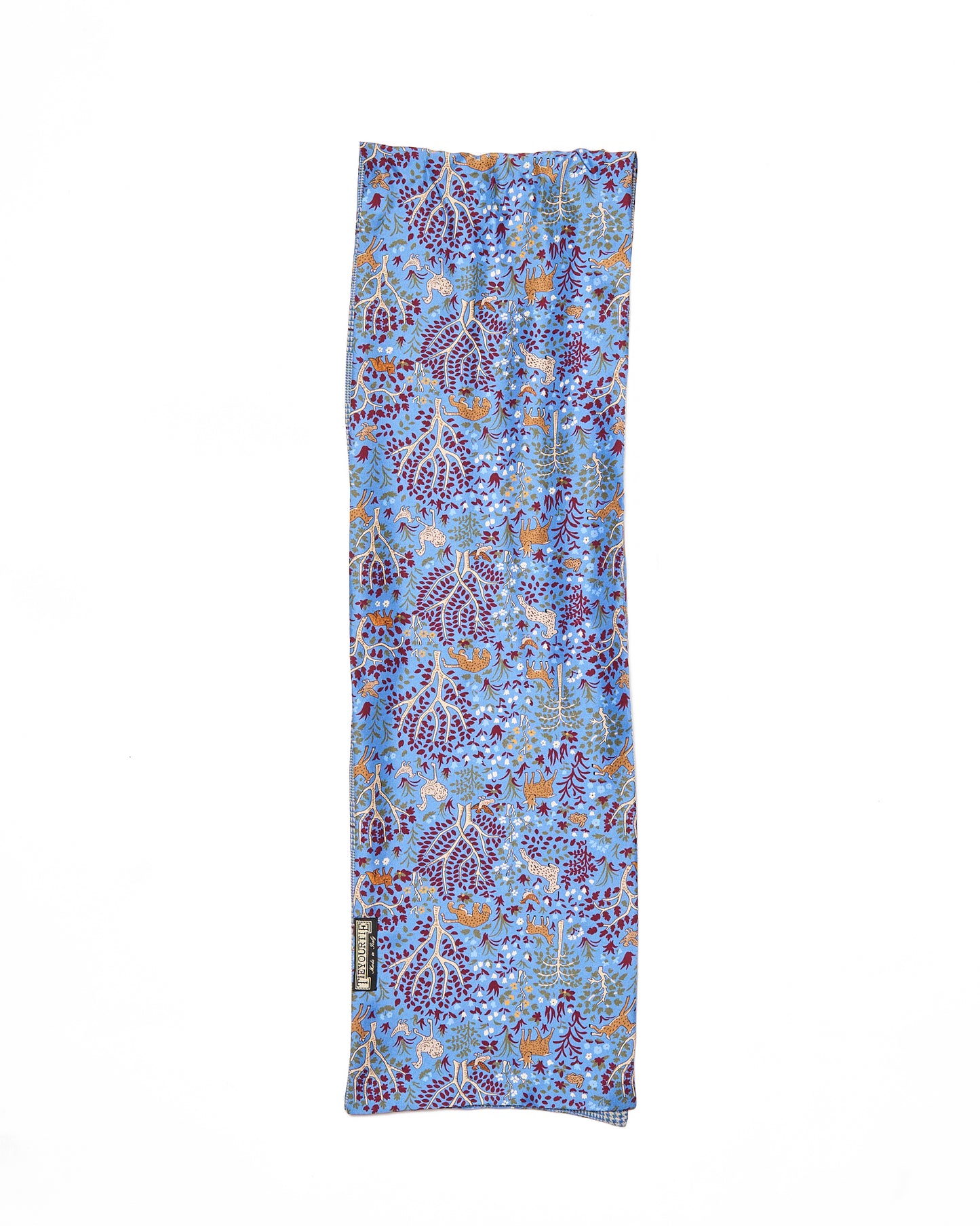 Scarf - Printed - Blue with forest and blue glen plaid
