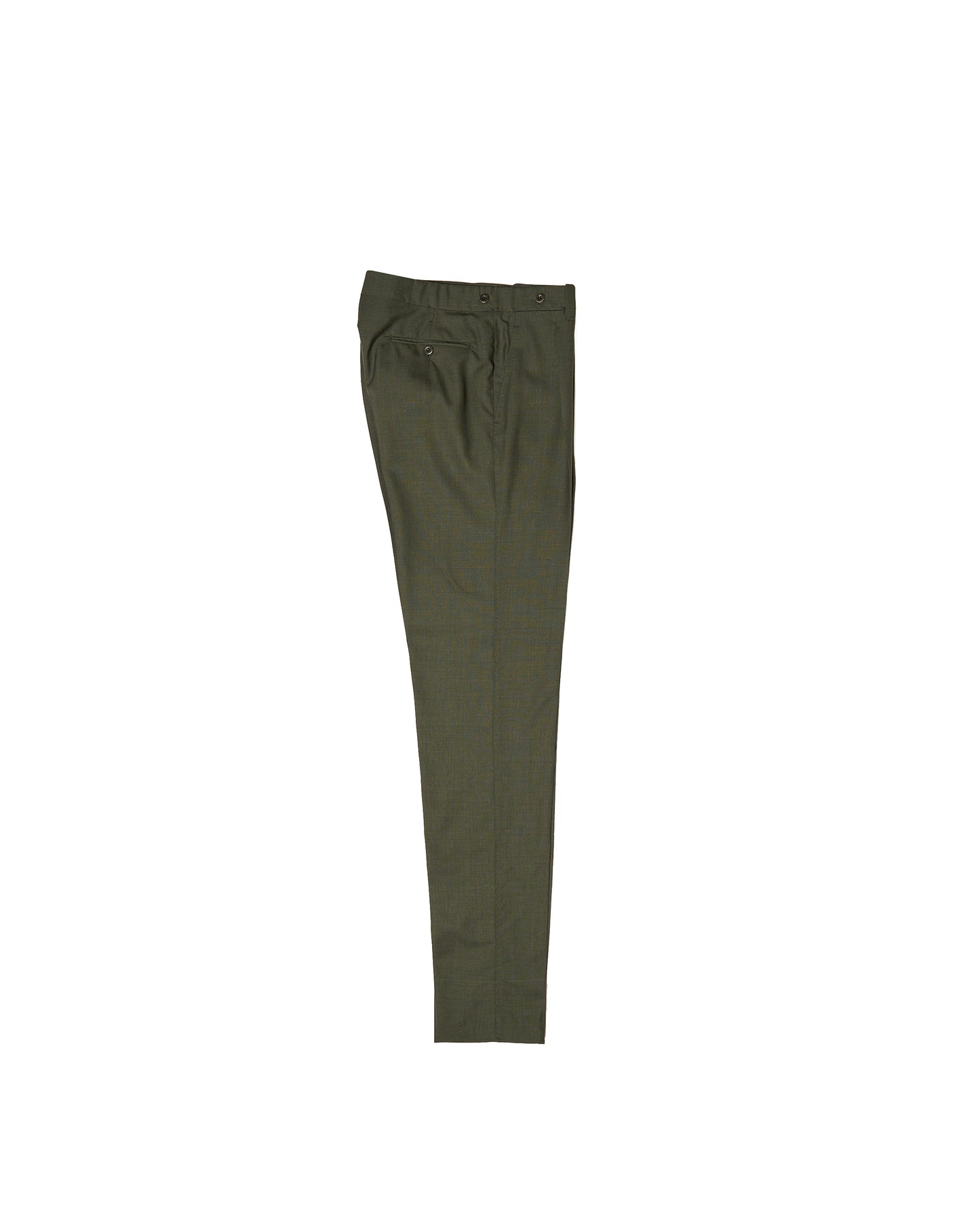High twist wool trousers - Single pleat - Dark green