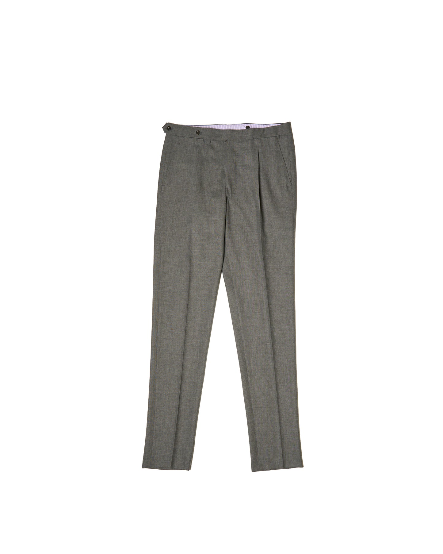 High twist wool trousers - Single pleat - Medium grey
