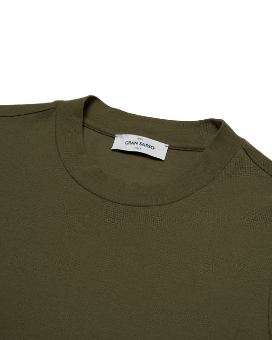 Crewneck pique cotton - Olive green