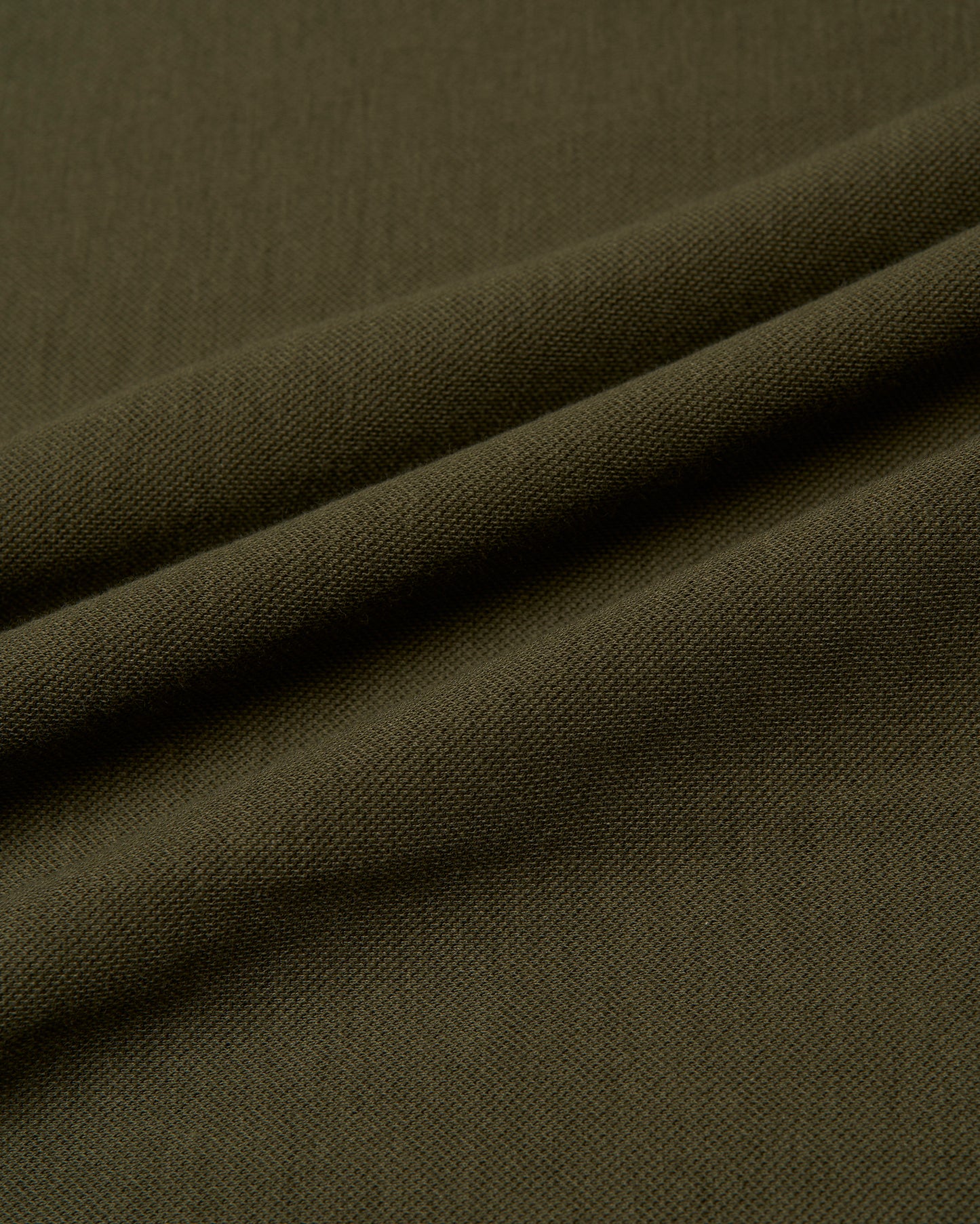 Crewneck pique cotton T-shirt - Olive green