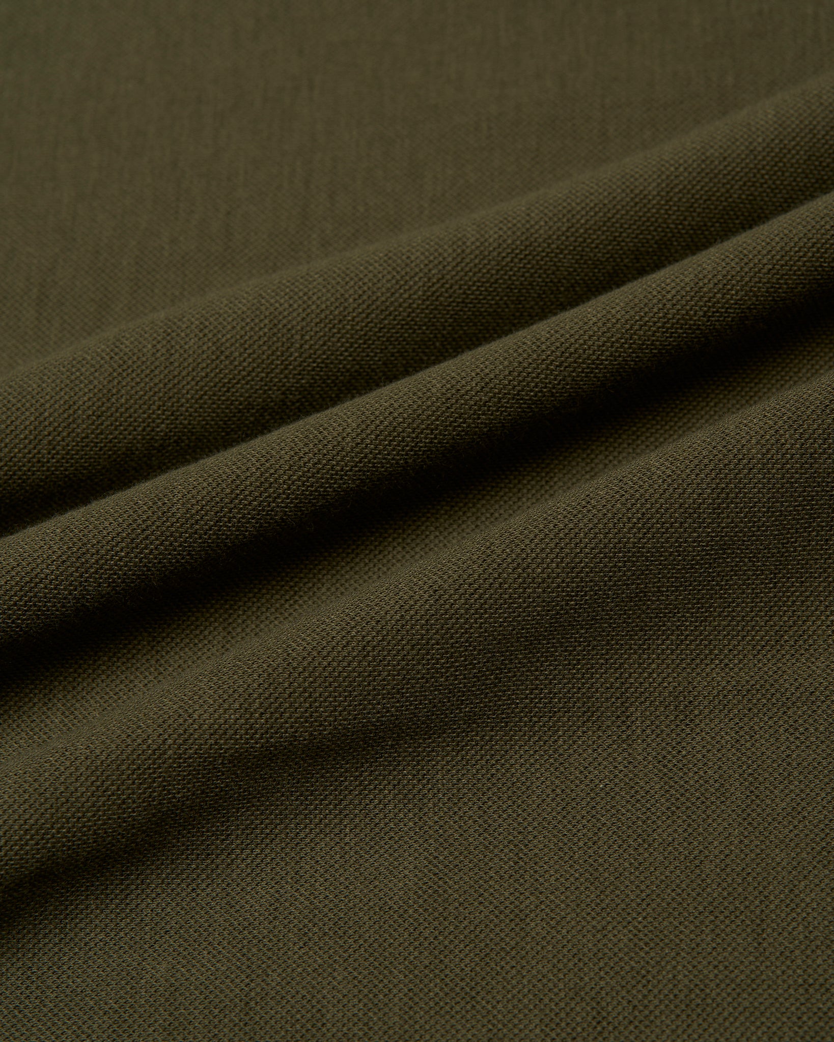 Crewneck pique cotton - Olive green