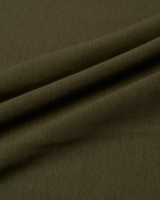 Crewneck pique cotton - Olive green