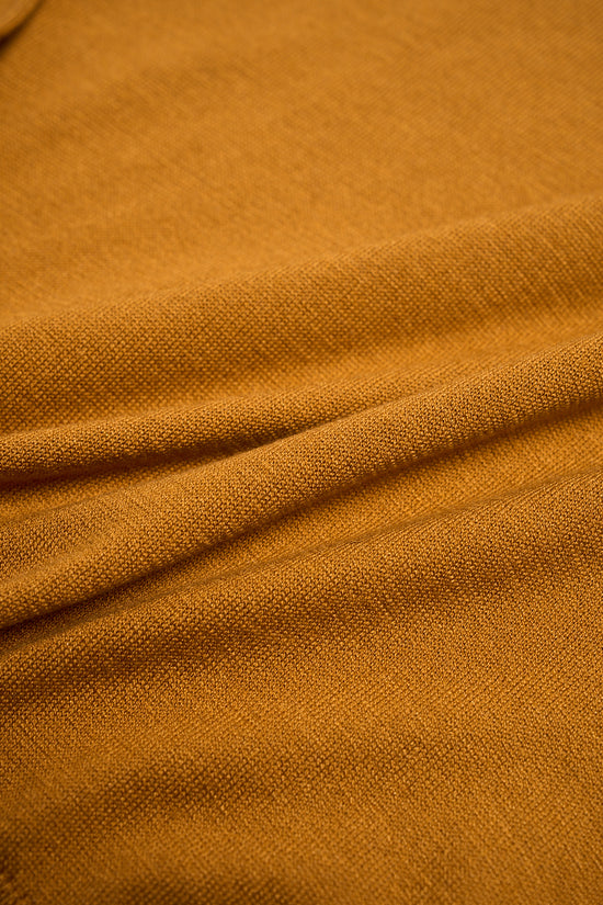 Knitted silk polo - Mustard