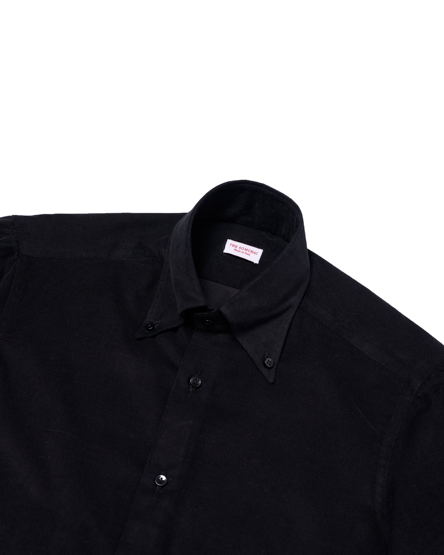 Button down shirt - Corduroy black - 100% cotton