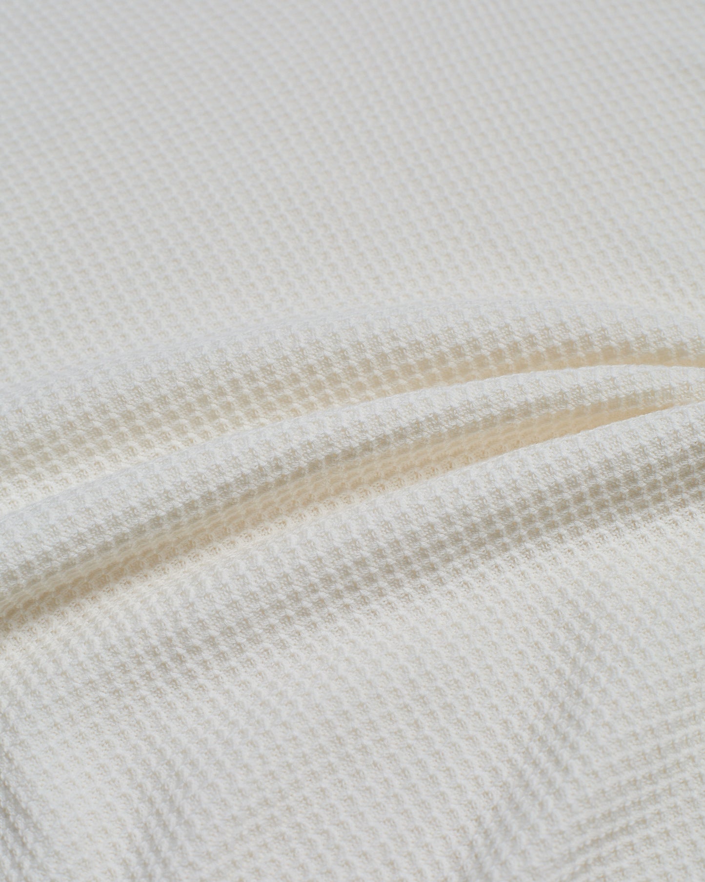 Knitted wave cotton polo - White