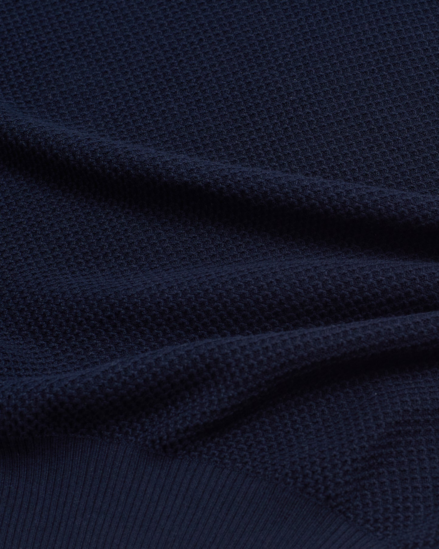 Knitted wave cotton polo - Navy blue